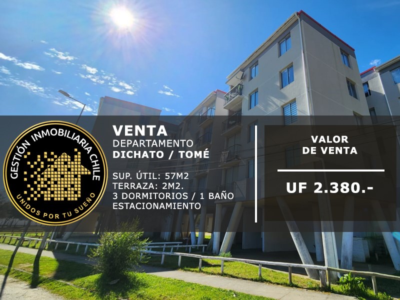 SE VENDE PRECIOSO DEPARTAMENTO AMOBLADO DICHATO, TOMÉ.
