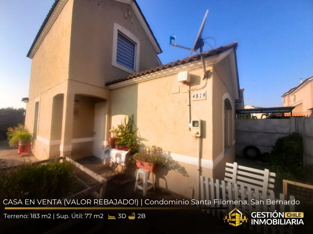 IMPERDIBLE CASA EN CONDOMINIO SANTA FILOMENA, SAN BERNARDO - Imagen 2