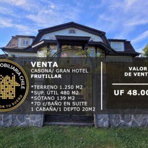 SE VENDE IDILICA CASONA/HOTEL 7D/7B SUITE, FRUTILLAR