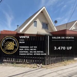 RENOVADA CASA A PASOS DE LA ESTACIÓN METROTREN BUIN