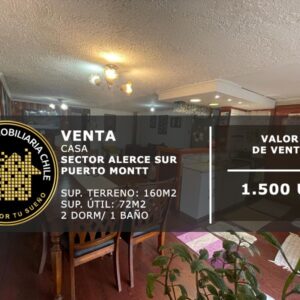 SE VENDE CÓMODA CASA 2D/1B EN ALERCE SUR, PUERTO MONTT